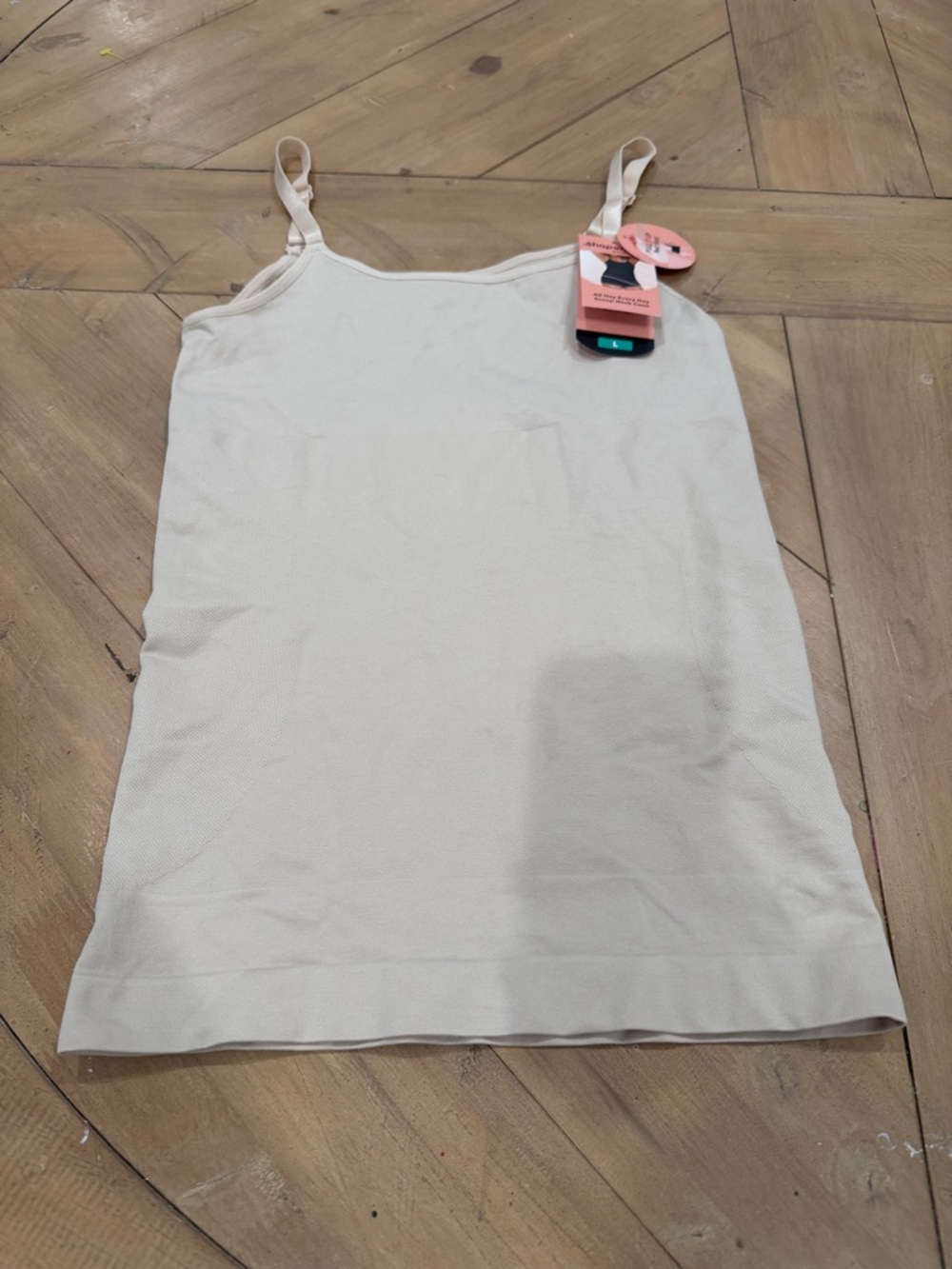 Shapermint Essentials Beige Seamless Scoop Neck Cami Tank Top Large NWT